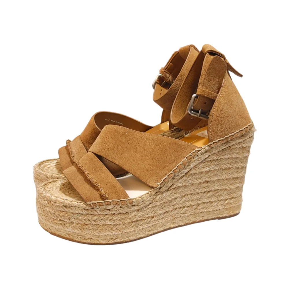 Dolce Vita Suede Desi Platform Espadrille Wedge Heel Sandals Women's Size 8